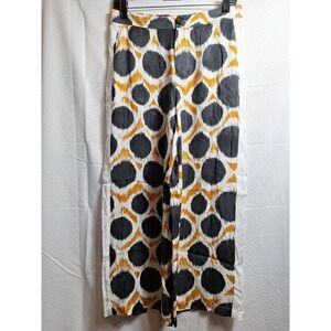 Anthropologie Black, White, and Gold Cropped Pants